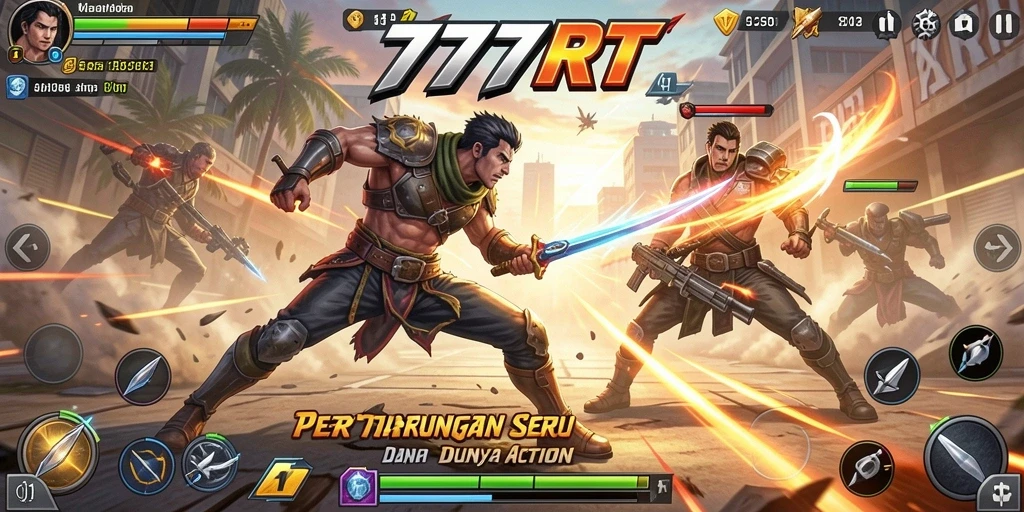 Screenshot permainan 777RT menampilkan momen aksi yang mendebarkan.