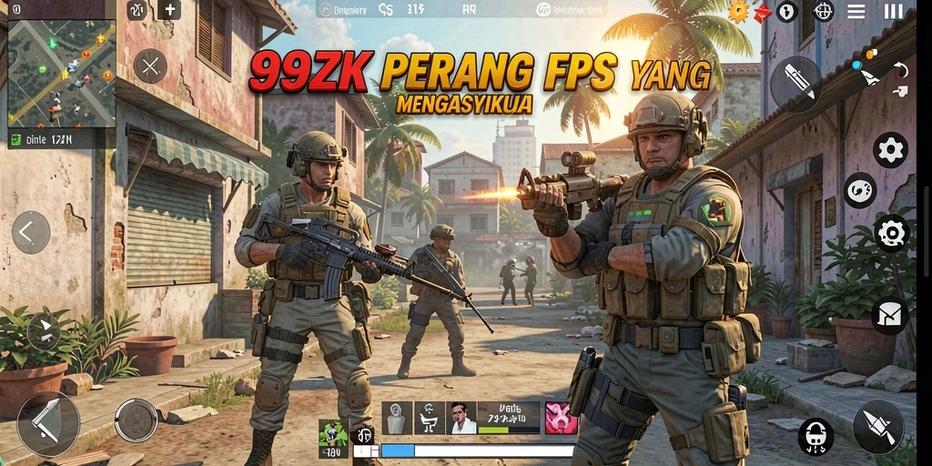 Gameplay intens dan seru dari 99ZK dalam suasana perang.