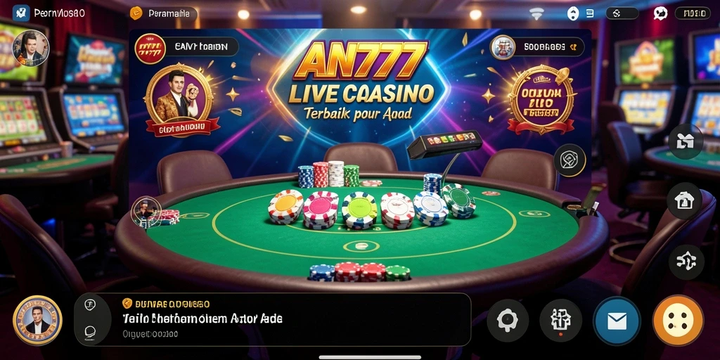 Gameplay AN777 menampilkan dealer langsung dan interaksi sosial yang menegangkan.