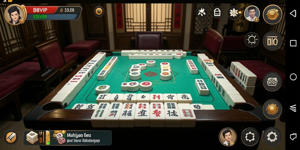 Screenshot dari permainan Mahjong B8VIP yang menampilkan gameplay yang mengasyikkan.