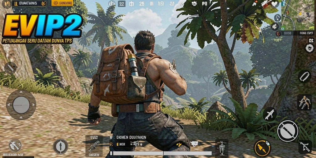 Tampilan utama gameplay EVIP2 dengan aksi tembak-menembak yang mendebarkan.