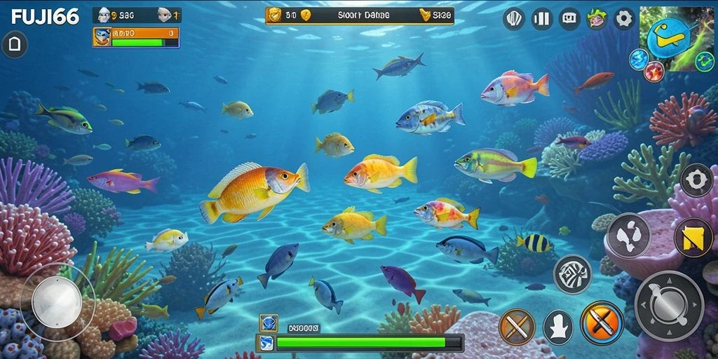 Gameplay seru FUJI66 saat memburu ikan-ikan besar.