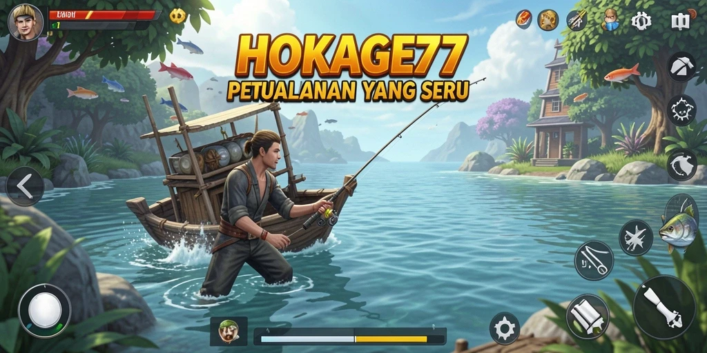 Tampilan menarik dari gameplay HOKAGE77 dalam aksi memancing.