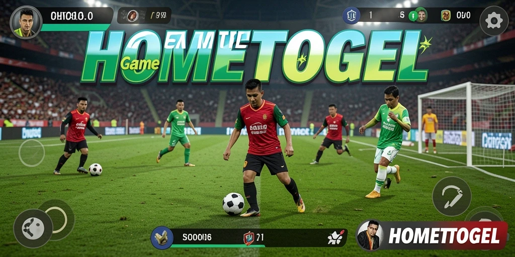 Screenshot HOMETOGEL menampilkan pemain beraksi di lapangan dengan grafis yang menawan.