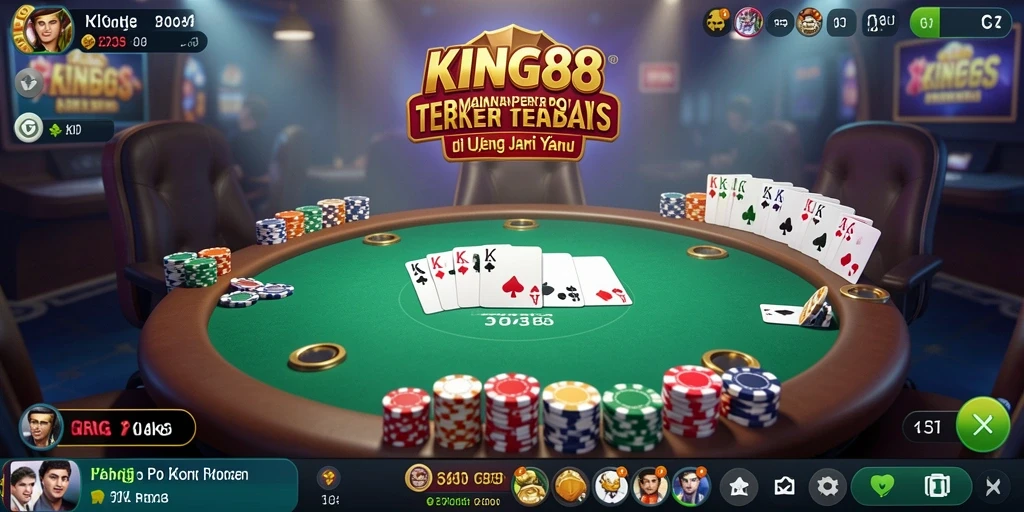 Tampilan gameplay poker yang mendebarkan di KING88.