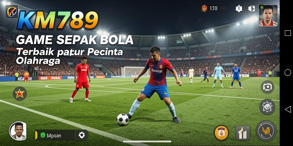 Tampilan grafis yang menakjubkan dalam gameplay sepak bola.