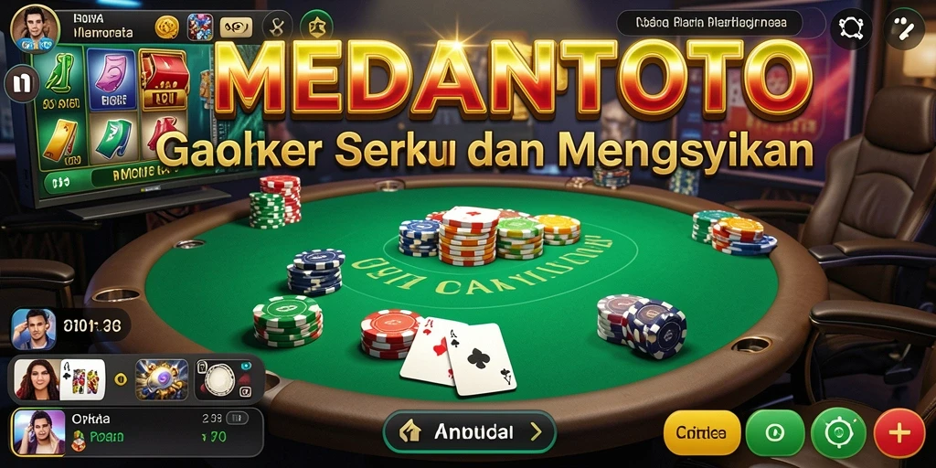 Screenshot gameplay MEDANTOTO menampilkan aksi poker yang seru.