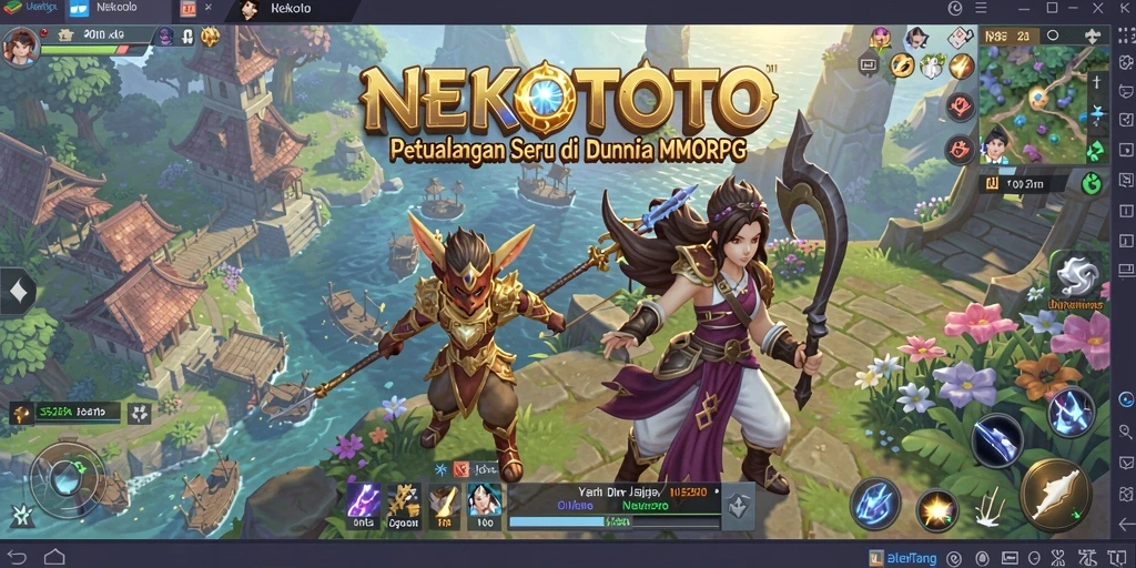 Tampilan gameplay NEKOTOTO yang menampilkan aksi seru dan dunia MMORPG yang kaya.