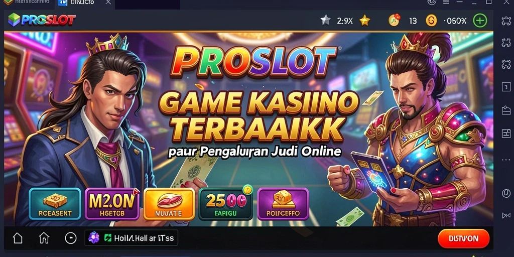 Tampilan gameplay PROSLOT yang berwarna dan menarik di layar perangkat Anda.