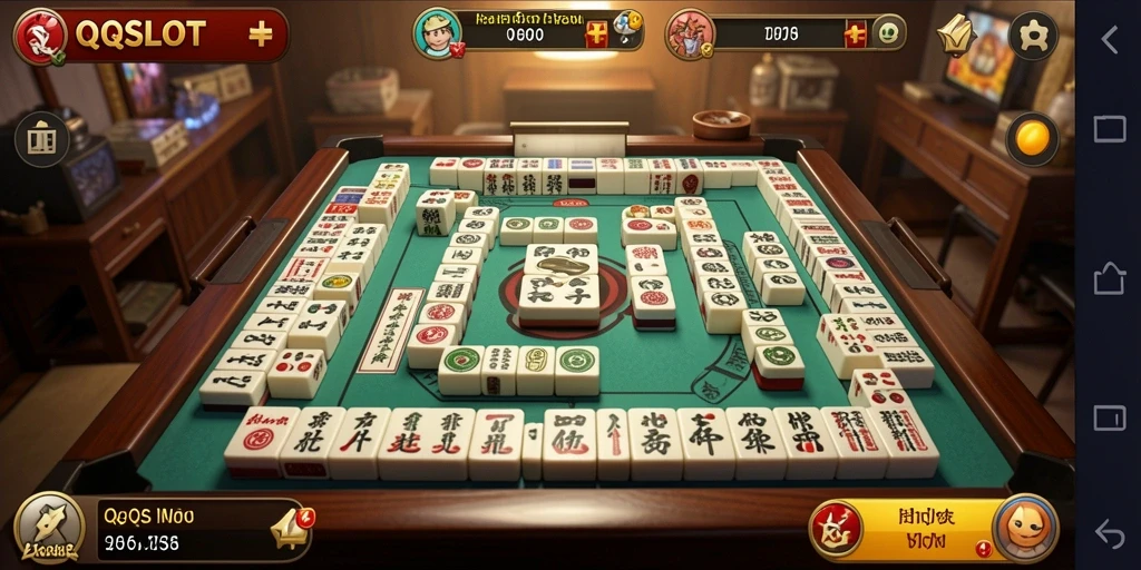 Screenshot gameplay QQSLOT yang menampilkan suasana permainan Mahjong.