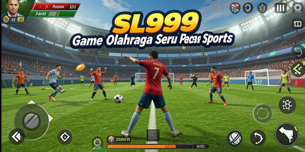 Tampilan gameplay dinamis dan aksi olahraga yang mendebarkan.
