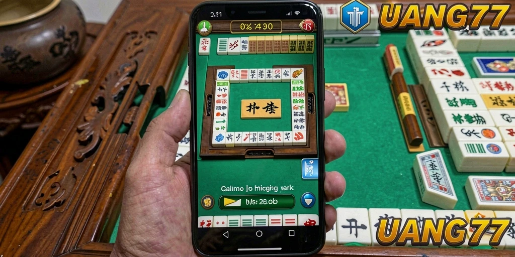 Tampilan gameplay Mahjong yang menarik dalam UANG77.