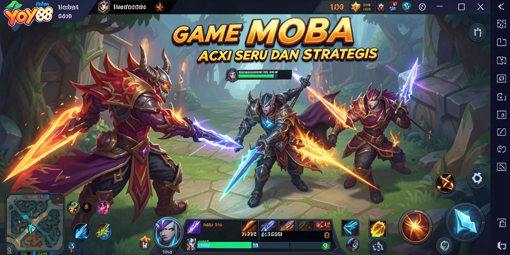 Screenshot gameplay seru dari YOYO88 menampilkan aksi tim yang mendebarkan.