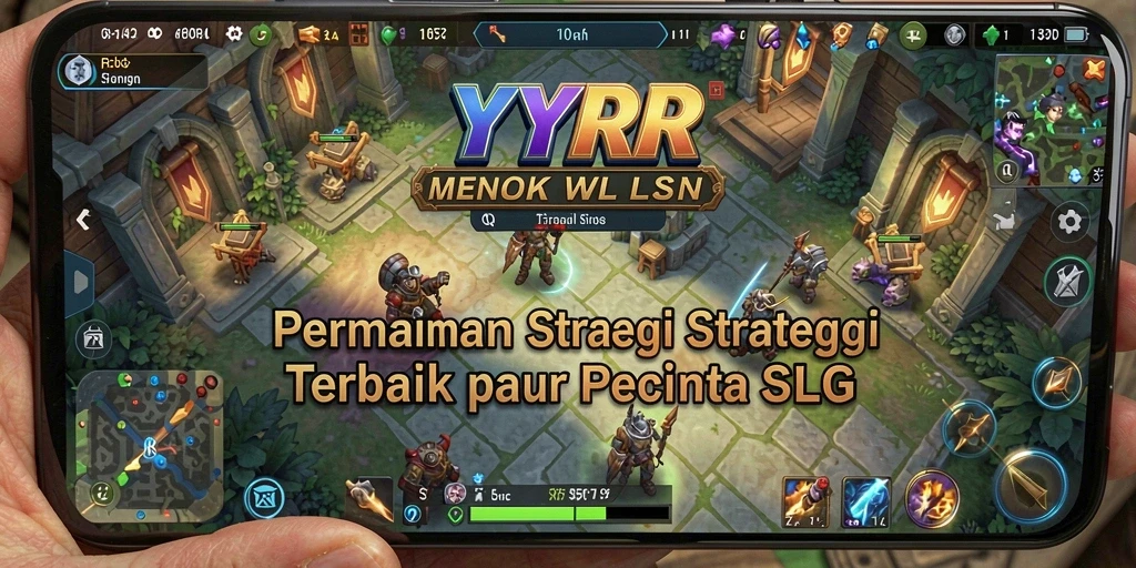 Screenshot gameplay YYRR menampilkan pertempuran epik dalam strategi SLG.